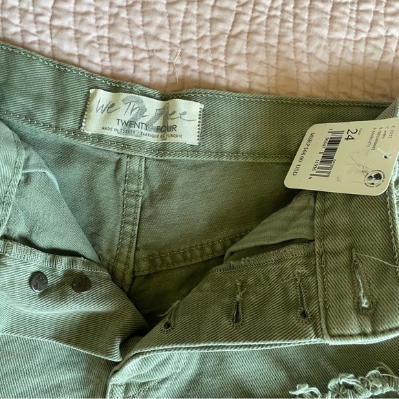 Free People🌱Green High Waisted Shorts - Picture 2 of 6